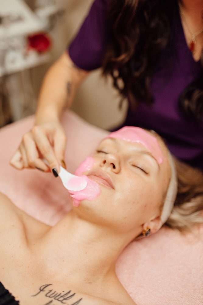 A facial in progress